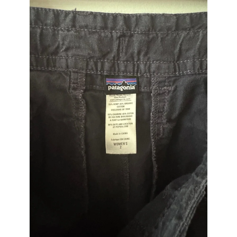 Patagonia Island Hemp Wide Leg Pants Womens Size 2 Navy Blue Hemp Organic Cotton